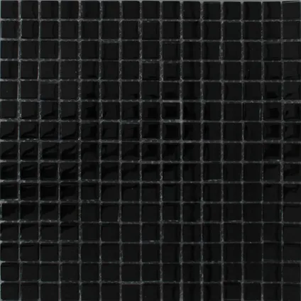 Mozaïektegel Noche - Glas - Glans - Zwart - 30x30cm - 1 stuk