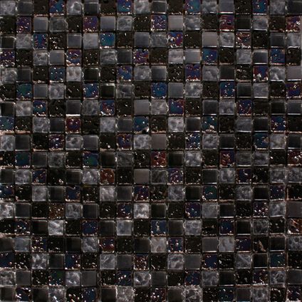 Mozaïektegel Alfa Mosaico Lavamix zwart 29,5x29,5cm