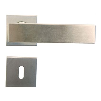 Linea Bertomani deurklinken '8383' met rozetten en sleutelplaten inox -2 stuks