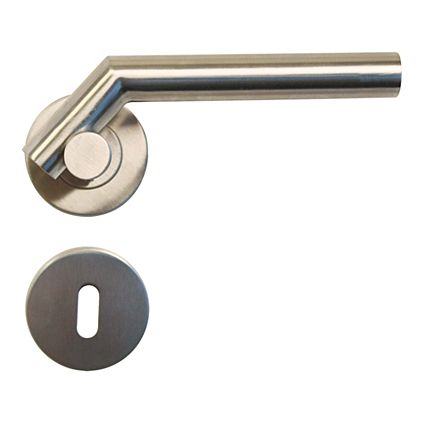 Linea Bertomani deurklinken '8387' met rozetten en sleutelplaten inox -2 stuks