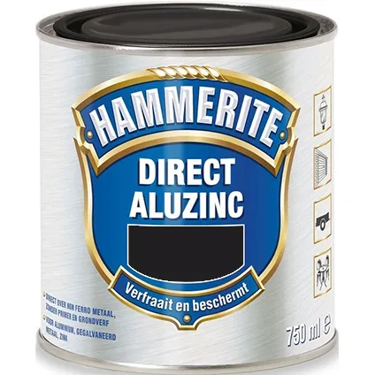 Hammerite metaallak Direct AluZinc glans zilvergrijs 750ml 2