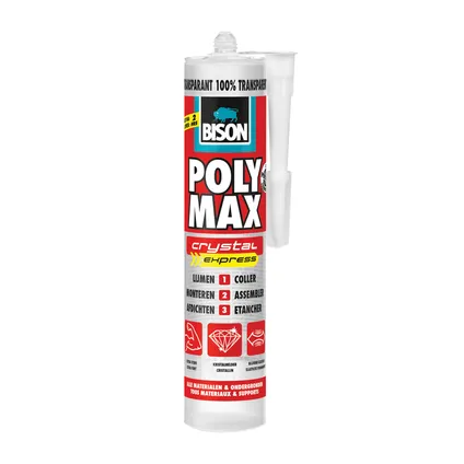Bison montagelijm Poly Max Crystal Express 300g
