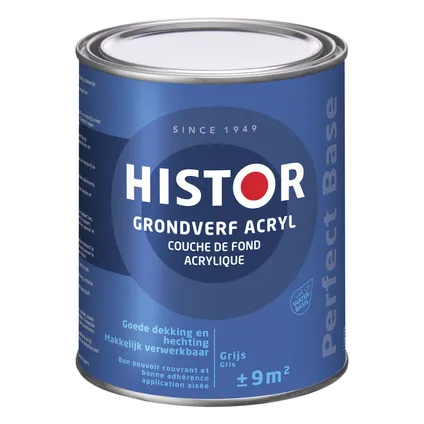 Histor Perfect Base Grondverf Acryl 5004 Grijs 0,75 Ltr 2