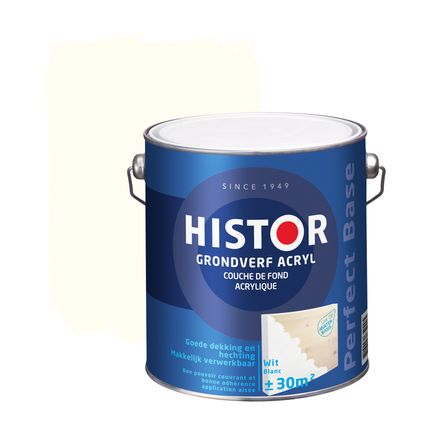 Histor Perfect Base Grondverf Acryl 7000 Wit 2,5 Ltr