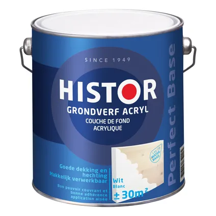 Histor Perfect Base Grondverf Acryl 7000 Wit 2,5L 3