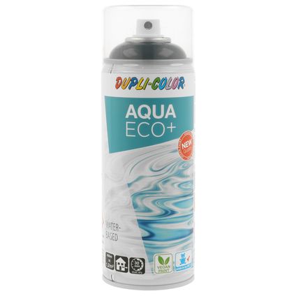 Dupli-Color spuitbus Aqua Eco+  gitzwart hoogglans RAL9005 350ml