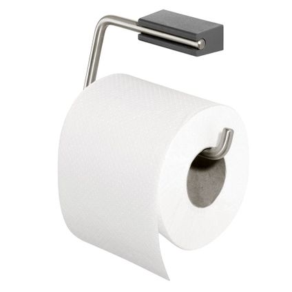 Porte-rouleau de papier toilette Tiger Cliqit acier inoxydable brossé/gris foncé