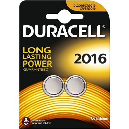 Pile bouton lithium Duracell '2016' 3 V - 2 pcs