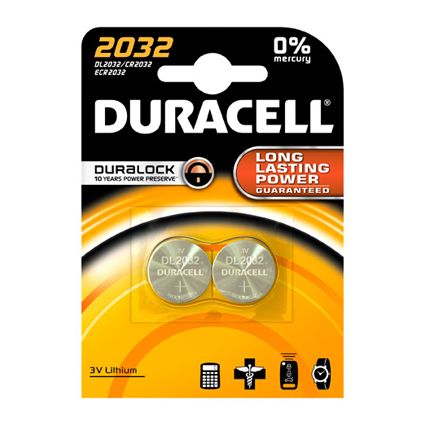 Pile bouton lithium Duracell 'CR2032' 3 V - 2 pcs