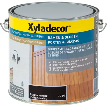 Xyladecor decoratieve houtbeits Ramen & Deuren palissander zijdeglans 2,5L