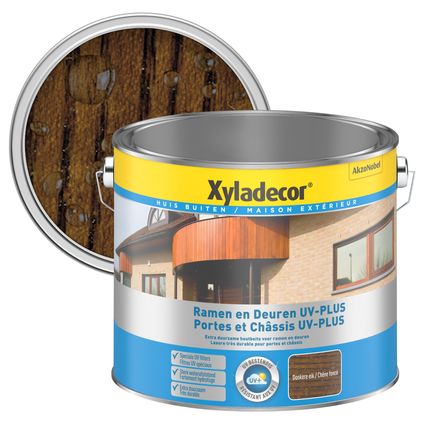 Xyladecor decoratieve houtbeits Ramen & Deuren UV-Plus donkere eik zijdeglans 2,5L