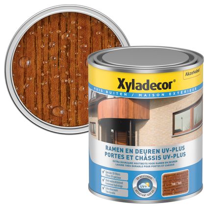 Xyladecor decoratieve houtbeits Ramen & Deuren UV-Plus teak zijdeglans 750ml