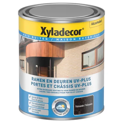 Xyladecor decoratieve houtbeits Ramen & Deuren UV-Plus palissander zijdeglans 750ml 2