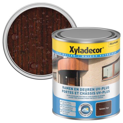 Xyladecor decoratieve houtbeits Ramen & Deuren UV-Plus notenhout zijdeglans 750ml