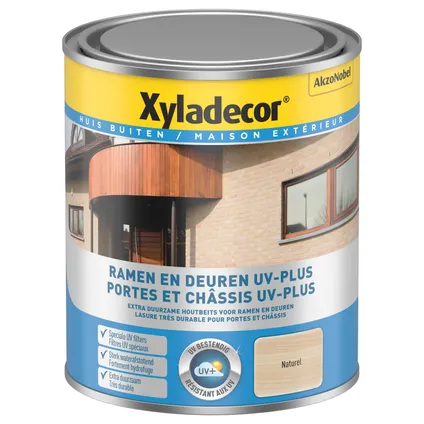 Xyladecor decoratieve houtbeits Ramen & Deuren UV-Plus kleurloos zijdeglans 750ml 2
