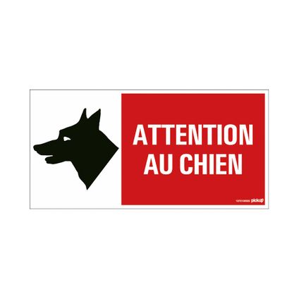 Pickup bord "Attention au chien" 30x15cm rood/wit/zwart