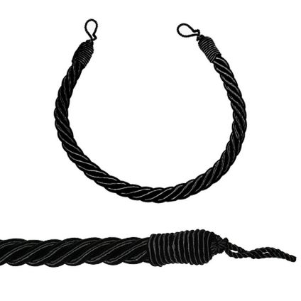 Gordijnkoord kabel zwart 23 mm