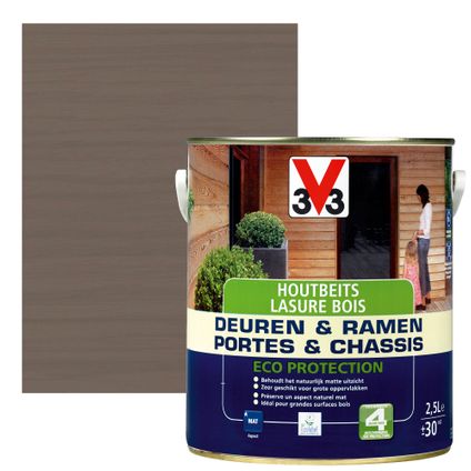V33 houtbeits Deuren & Ramen Eco Protection cacao mat 2,5L