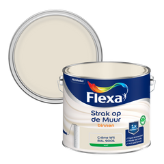Praxis Flexa muurverf Strak op de Muur mat crème wit RAL9001 2,5L aanbieding