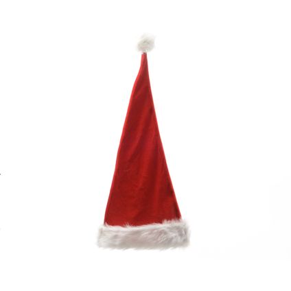 Bonnet Père Noël pour adulte rouge 30x70cm
