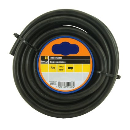 Câble électrique Sencys AUTO remorque 7G1,5mm² noir 5m