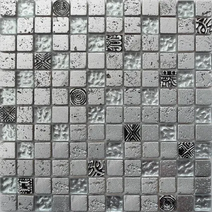 Mozaïektegel Bonito - Keramiek - Grijs - 29,5x29,5cm - 1 stuk