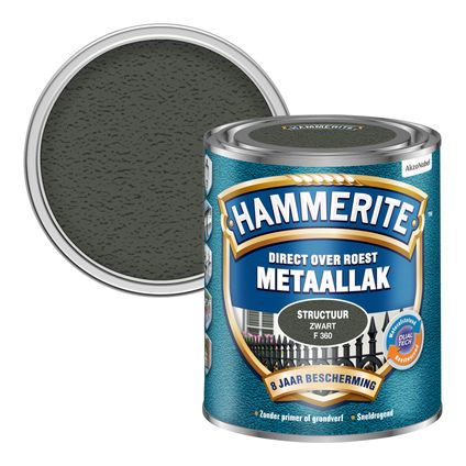 Hammerite metaallak structuur zwart 750ml