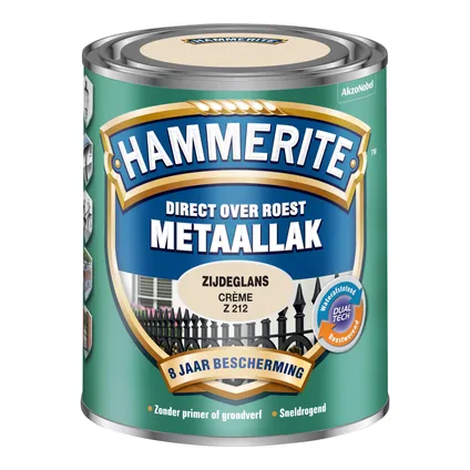 Hammerite metaallak zijdeglans crème 750ml 2
