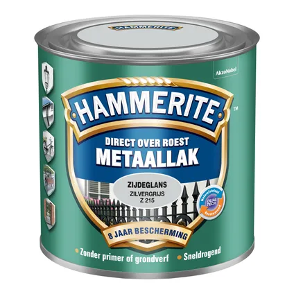 Hammerite metaallak zijdeglans zilvergrijs 250ml 2