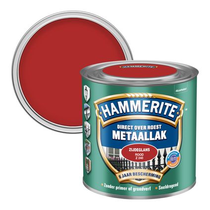 Hammerite metaallak zijdeglans rood 250ml