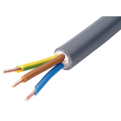 Câble électrique Sencys 'XVB-F2 3G1,5' gris 10 m