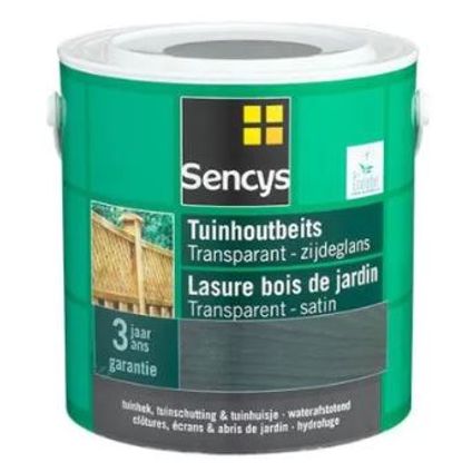 Sencys tuinhoutbeits transparant donkerbruin zijdeglans 2,5L