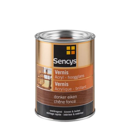 Sencys vernis acryl hoogglans donker eiken 500ml