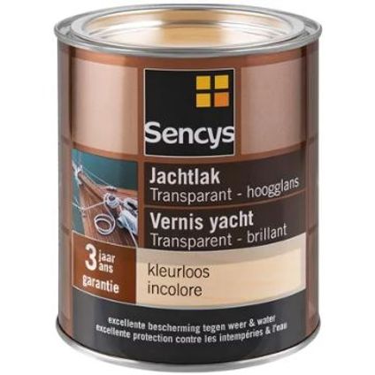 Laque pour yacht Sencys transparente brillant incolore 750ml