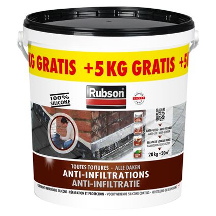 Rubson anti-infiltratie siliconen zwart 20kg + 5kg gratis