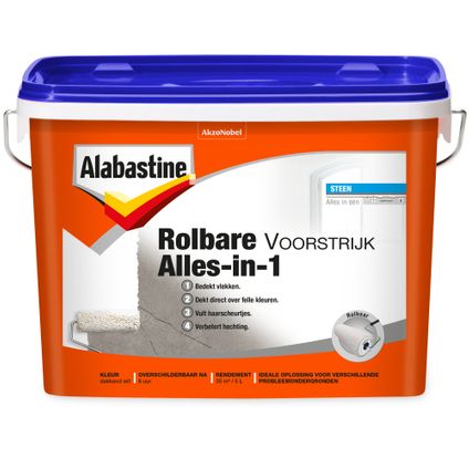 Alabastine voorstrijk rolbaar alles-in-1 wit 5l