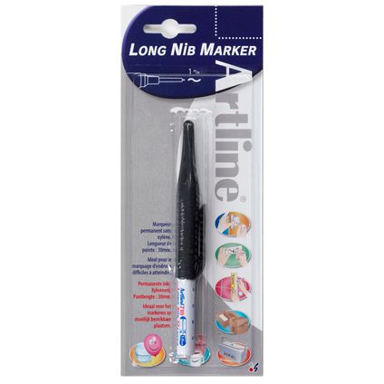Marqueur permanent Artline 'Long nib marker' noir 1 mm