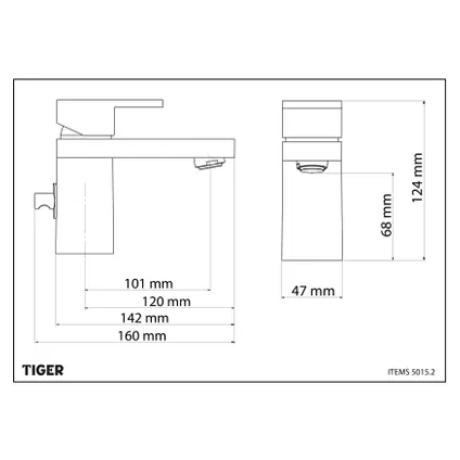 Tiger Wastafelmengkraan Items - Met Waste - RVS Geborsteld - Draaibare Kraanhals 6