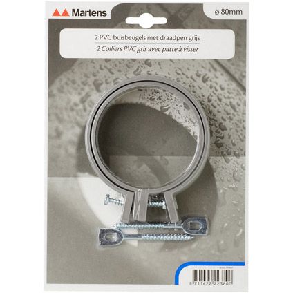 Martens beugel+pen 80mm M6  grijs