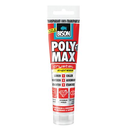 Bison universele montagelijm Poly Max Crystal Express 115g
