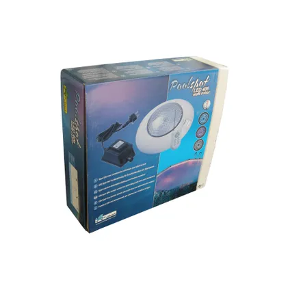 LED-Spot 406 RGB - projecteur de piscine, boîtier ABS coloris blanc, 1x406 LED rouge/vert/bleu/vario avec télécommande 4