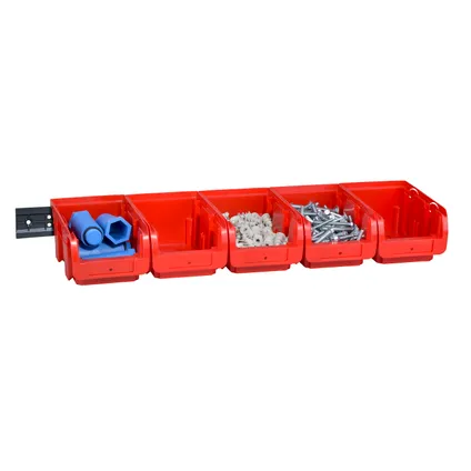 Bac de rangement Allit ProfiPlus rouge 75x512x165mm - 5 pièces 2