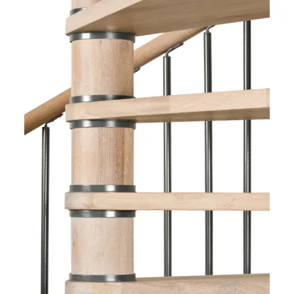 Escalier en colimaçon Columbia - Sogem - chêne massif huilé - diamètre 120 cm - hauteur 315 cm 5