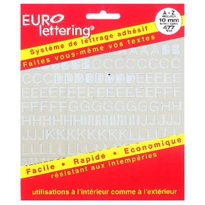 Pickup boekje zelfklevende letters Eurol 10mm wit