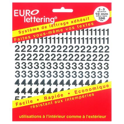 Pickup boekje zelfklevende cijfers Eurol 10mm zwart