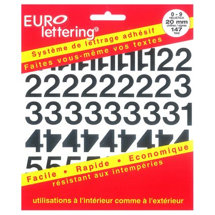 Pickup boekje zelfklevende cijfers Eurol 20mm zwart