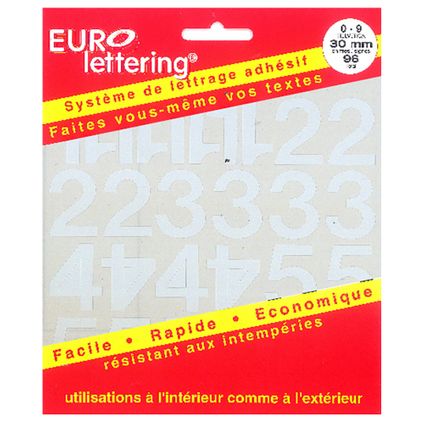 Pickup boekje zelfklevende cijfers Eurol 30mm wit