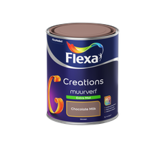 Praxis Flexa muurverf Creations extra mat 3034 chocolate milk 1L aanbieding