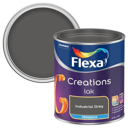 Flexa lak Creations zijdeglans industrial grey 750ml