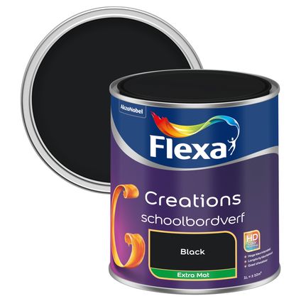 Flexa Creations muurverf Schoolbordverf True Black 1L